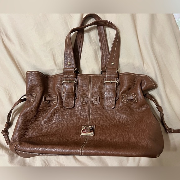 Dooney & Bourke Brown Pebbled Leather Tote Bag - Picture 4 of 8